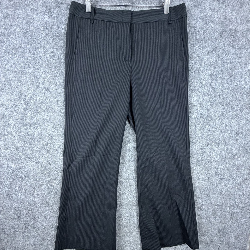BCBGMAXAZRIA Dress Pants Women 10 Black Pinstripe Y2K Career Formal Business